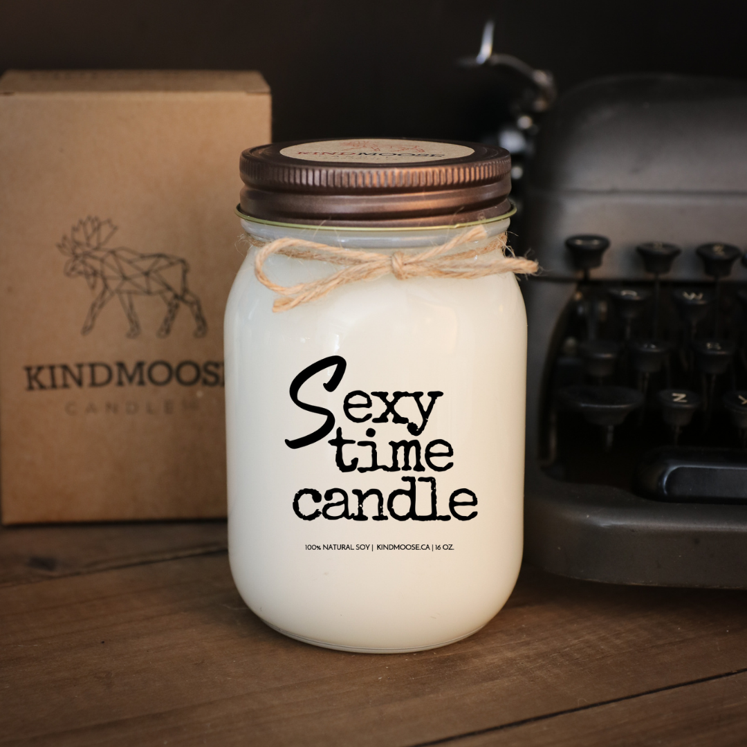 KINDMOOSE CANDLE CO 16 oz Candle Apple Pie / Distressed Bronze Sexy Time Candle V - is for Vodka, Funny Valentines Candles