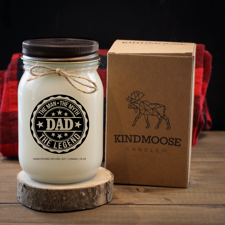 KINDMOOSE CANDLE CO 16 oz Candle Apple Pie / Distressed Bronze The Man, The Myth, The Legend, DAD The Man, The Myth, The Legend, DAD Soy Candles
