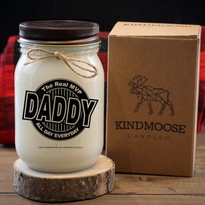 KINDMOOSE CANDLE CO 16 oz Candle Apple Pie / Distressed Bronze The Real MVP, All Day Everyday - DADDY