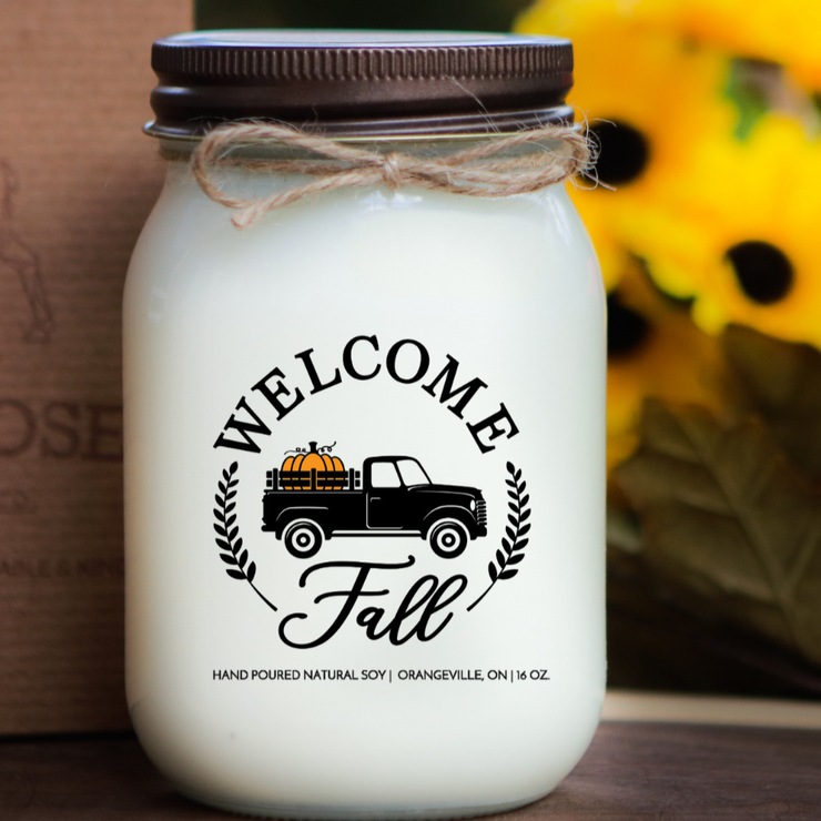 KINDMOOSE CANDLE CO 16 oz Candle Apple Pie / Distressed Bronze Welcome Fall KINDMOOSE Candle Co. - The Most Natural Fall Candles