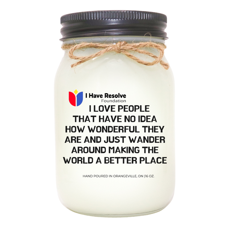 KINDMOOSE CANDLE CO 16 oz Candle Apple Pie / I Love People That Have No Idea How Wonderful They Are and Just Wander... I Have RESOLVE Foundation