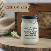 KINDMOOSE CANDLE CO 16 oz Candle Birthday - Limited Edition, Aged to Perfection (Customized)