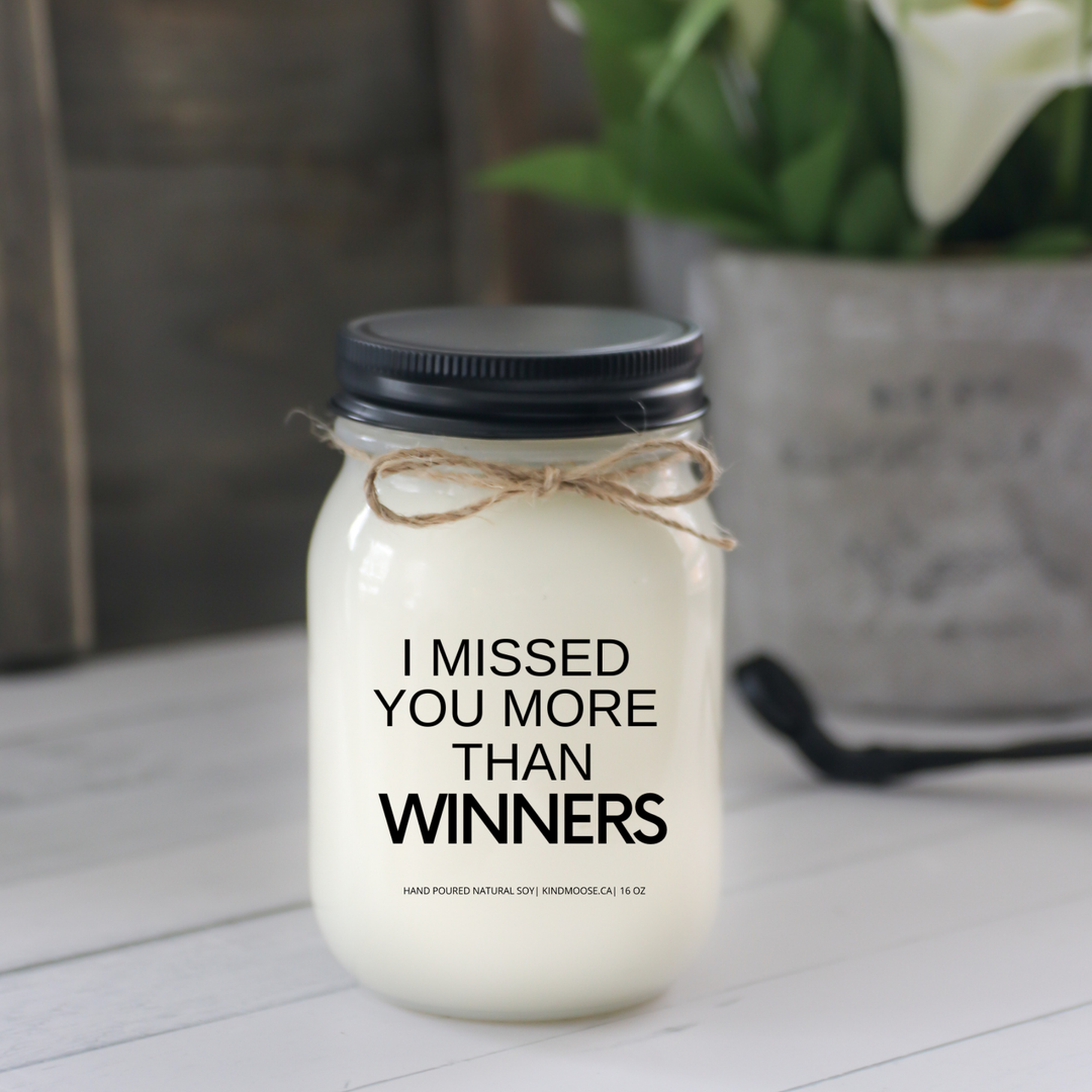 KINDMOOSE CANDLE CO 16 oz Candle Blueberry Basil I Missed You More Than Winners I Missed You More Than Winners - Scented Candles, Hand poured in Orangeville, Ontario