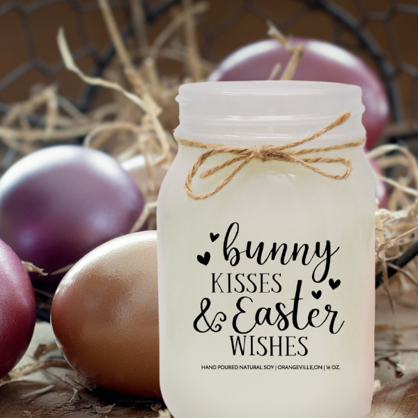 KINDMOOSE CANDLE CO 16 oz Candle Bunny Kisses and Easter Wishes Soy Candles For Easter - Shop Local