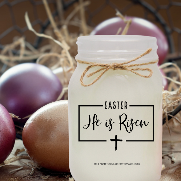 KINDMOOSE CANDLE CO 16 oz Candle Easter - He Has Risen Spiritual Soy Candles For Easter.  He has Risen