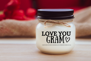 KINDMOOSE CANDLE CO 16 oz Candle Gram / Apple Pie / Distressed Bronze Love You Grandma |Nonna| Nanny| Gramm | Oma etc. Mother's Day Candles for Your Grandmother, Customized.