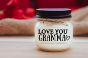 KINDMOOSE CANDLE CO 16 oz Candle Gramma / Apple Pie / Distressed Bronze Love You Grandma |Nonna| Nanny| Gramm | Oma etc. Mother's Day Candles for Your Grandmother, Customized.