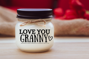 KINDMOOSE CANDLE CO 16 oz Candle Granny / Apple Pie / Distressed Bronze Love You Grandma |Nonna| Nanny| Gramm | Oma etc. Mother's Day Candles for Your Grandmother, Customized.