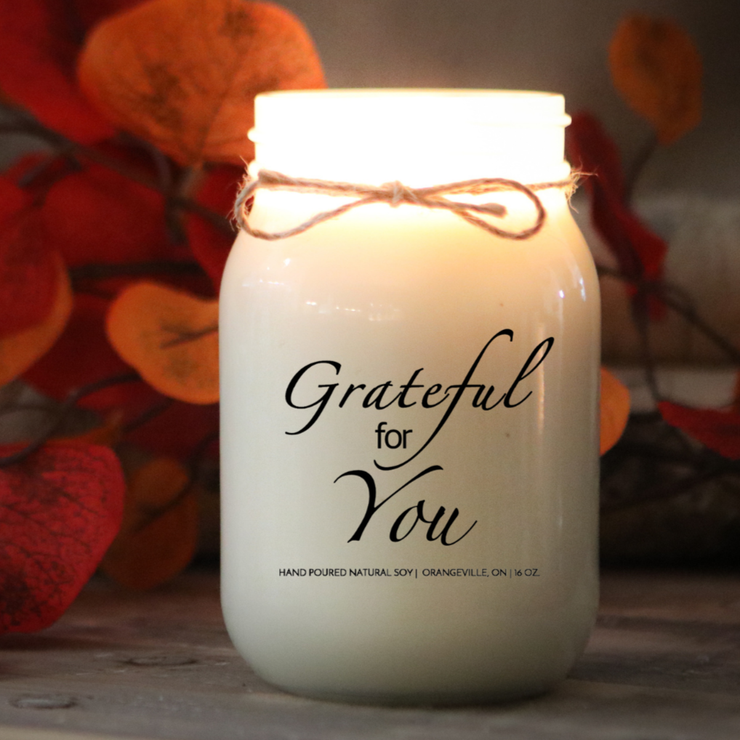 KINDMOOSE CANDLE CO 16 oz Candle Grateful For You INDMOOSE Candles - The Perfect Thank You Gift