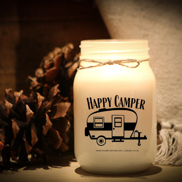 KINDMOOSE CANDLE CO 16 oz Candle Happy Camper