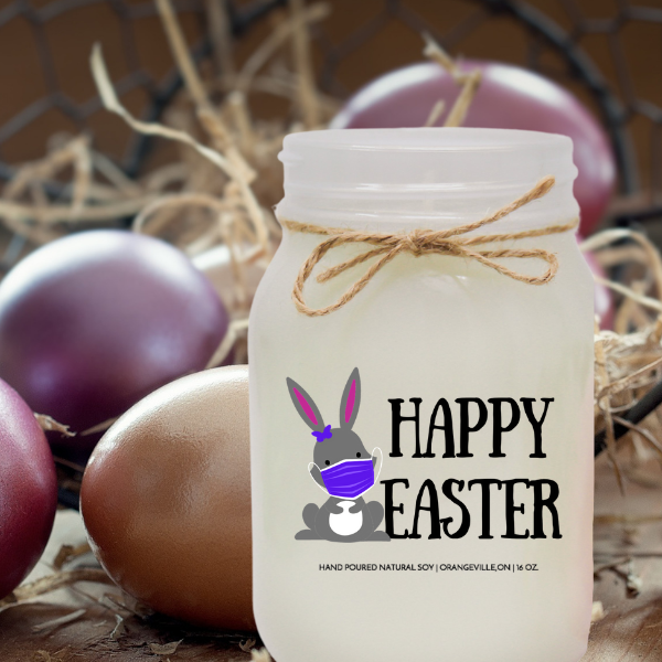 KINDMOOSE CANDLE CO 16 oz Candle Happy Easter - 2021 Soy Candles For Easter - Shop Local