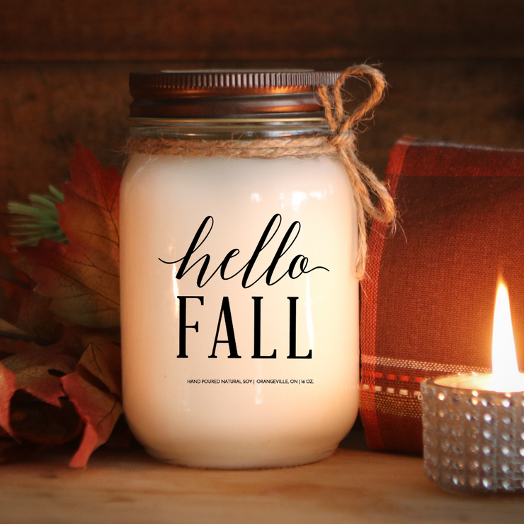 KINDMOOSE CANDLE CO 16 oz Candle Hello Fall Fall Soy Candles Candles - Orangeville, ON