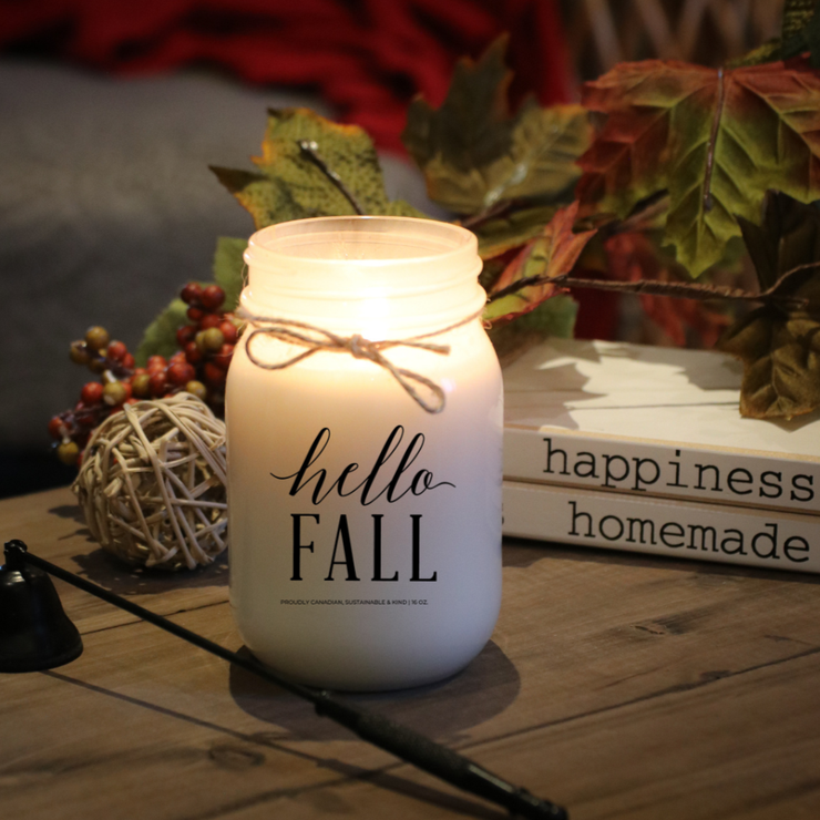 KINDMOOSE CANDLE CO 16 oz Candle Hello Fall Fall Soy Candles Candles - Orangeville, ON
