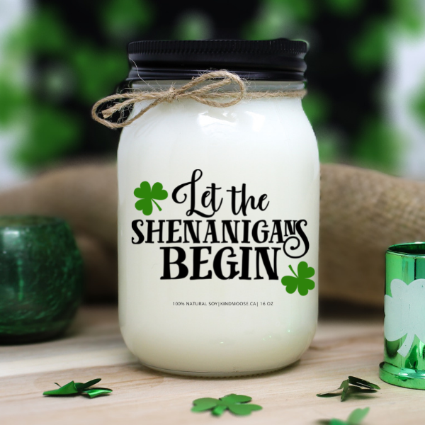 KINDMOOSE CANDLE CO 16 oz Candle Let the Shenanigans Begin I Love My Grandma, Soy Candles hand poured in Orangeville, Ontario Canada