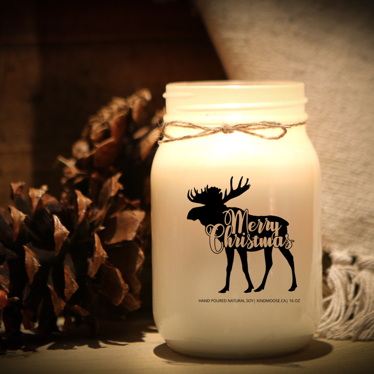 KINDMOOSE CANDLE CO 16 oz Candle Merry Christmas Moose Merry Christmas Moose, Kindmoose Candle Company