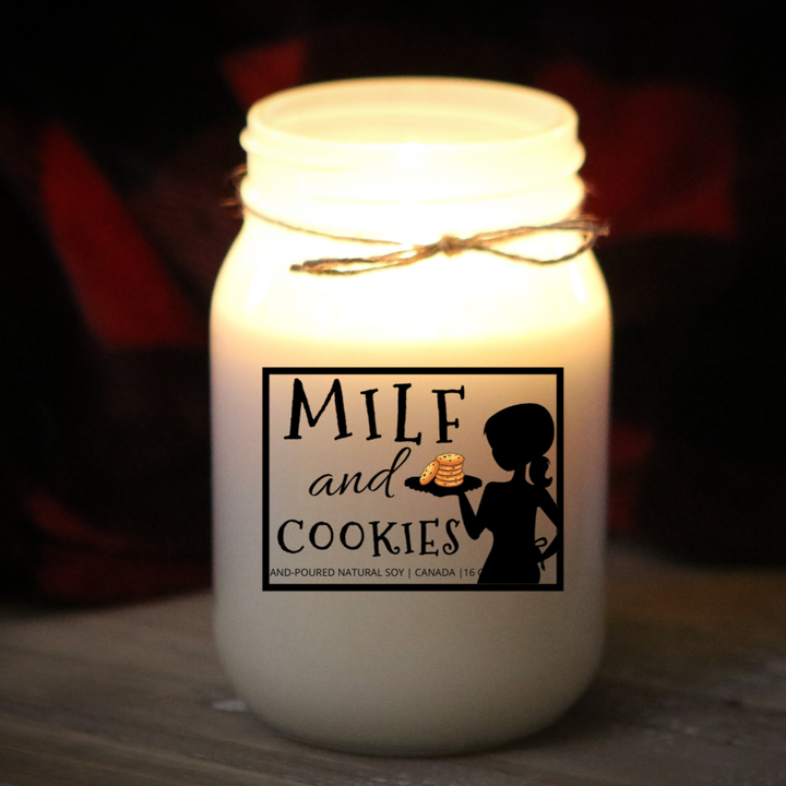 KINDMOOSE CANDLE CO 16 oz Candle MILF and Cookies Upgraded to MILF, Soy Candle- Funny gift for wife, birthday gift for wife, gift for new mother, gift for her, Anniversary gift, gift for wife