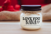 KINDMOOSE CANDLE CO 16 oz Candle Nana / Apple Pie / Distressed Bronze Love You Grandma |Nonna| Nanny| Gramm | Oma etc. Mother's Day Candles for Your Grandmother, Customized.