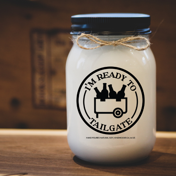 KINDMOOSE CANDLE CO 16 oz Candle Peppermint / Black I am ready to Tail Gate