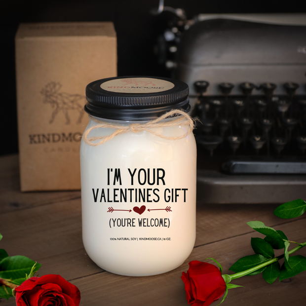 KINDMOOSE CANDLE CO 16 oz Candle Peppermint / Black I'm Your Valentines Gift - You are Welcome Baby It's Cold Outside -Soy Candles Orangeville, Ontario