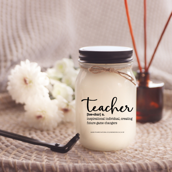 KINDMOOSE CANDLE CO 16 oz Candle Teacher Teacher Gifts, Soy Candles. Made in Ontario
