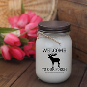 KINDMOOSE CANDLE CO 16 oz Candle Welcome to our Porch "Oh Shit" Company is Coming - Soy Candles