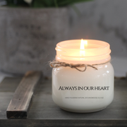 KINDMOOSE CANDLE CO 8 oz Candle Apple Pie / Black Always In Our Heart Your Wings Were Ready But Our Hearts Were Not, Soy Candles Orangeville, Ontario