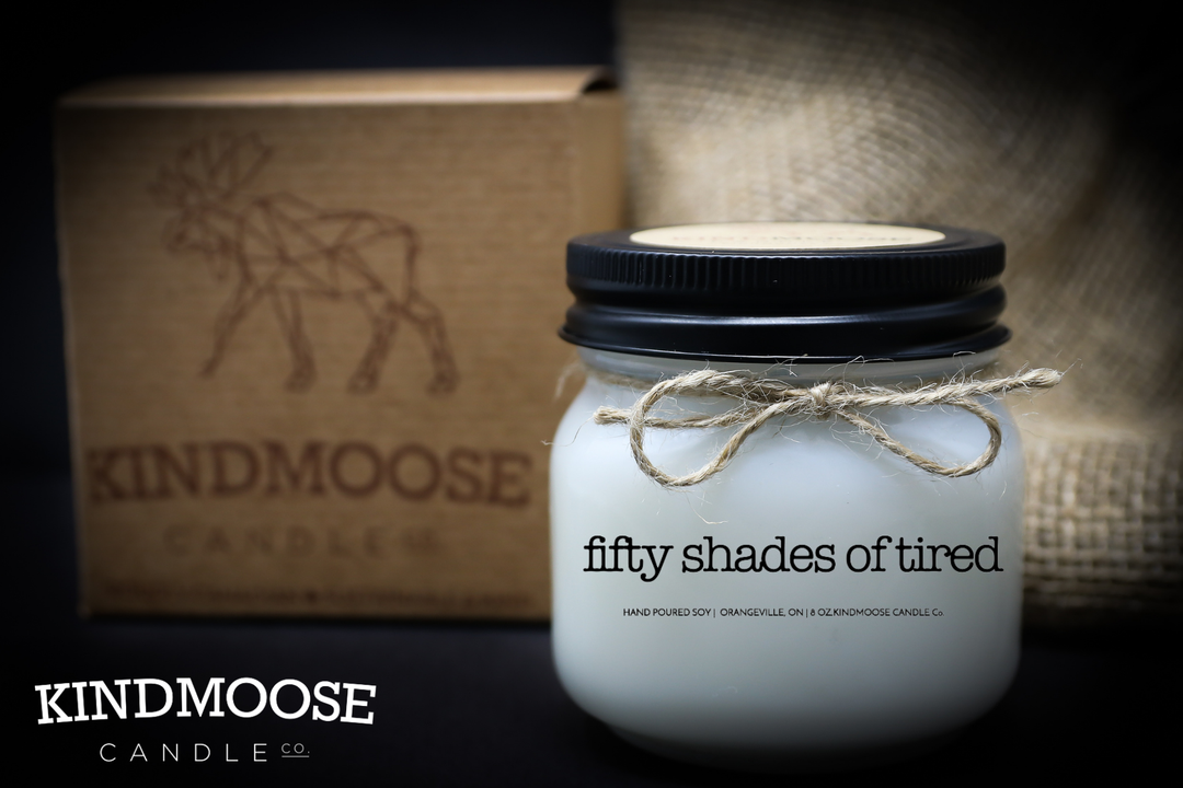 KINDMOOSE CANDLE CO 8 oz Candle Apple Pie / Black Fifty Shades of Tired Believe In the Magic of Christmas, Hand poured Soy Candles Orangeville, Ontario