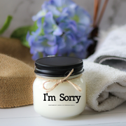 KINDMOOSE CANDLE CO 8 oz Candle Blueberry Basil / Black I'm Sorry I'm Sorry, Soy Candles Hand poured in Orangeville, Ontario Canada