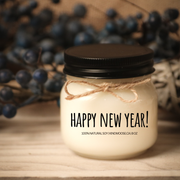 KINDMOOSE CANDLE CO 8 oz Candle Happy New Year! I'm Sorry, Soy Candles Hand poured in Orangeville, Ontario Canada