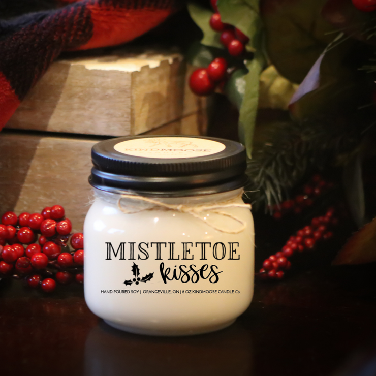 KINDMOOSE CANDLE CO 8 oz Candle Mistletoe Kisses Believe In the Magic of Christmas, Hand poured Soy Candles Orangeville, Ontario