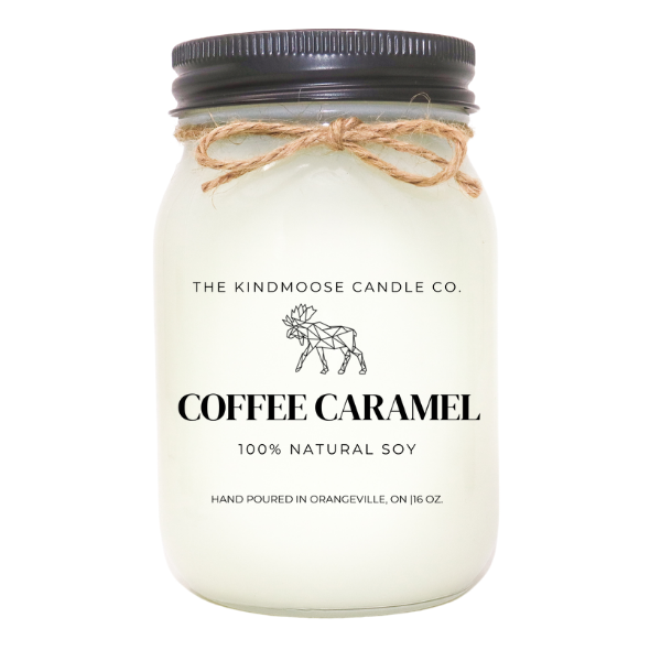 KINDMOOSE CANDLE CO COFFEE CARAMEL Soy Candles, KINDMOOSE CANDLES - COFFEE CARAMEL