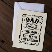 KINDMOOSE CANDLE CO Greeting Cards Dad - The Man the Myth, The Legend Dad - The Man the Myth, Customized Greeting Cards