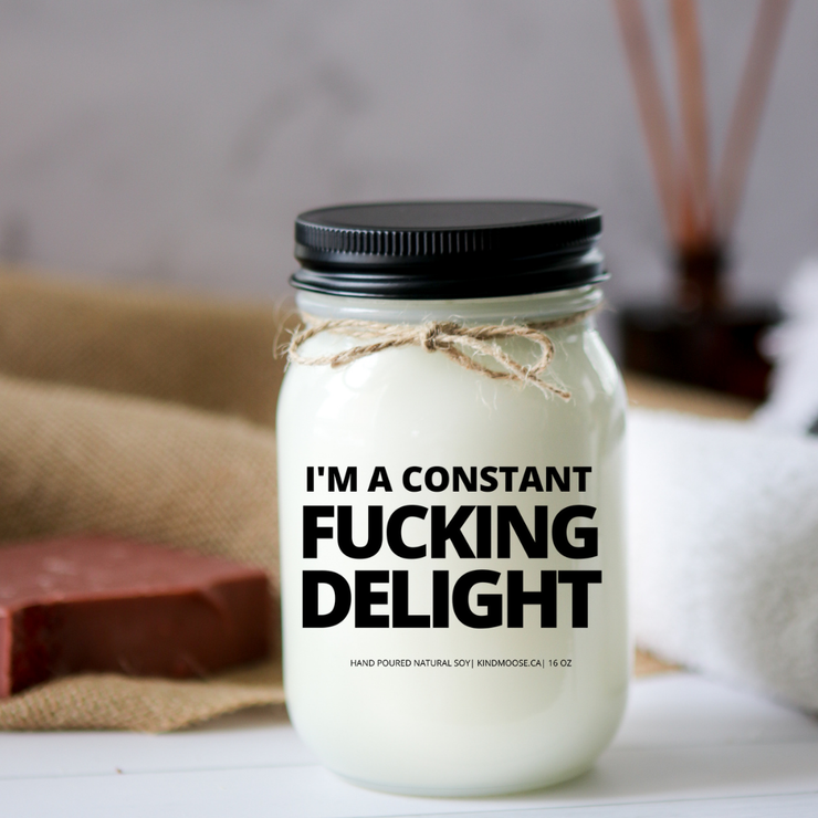 Saucy Moose 16 oz Candle Apple Pie / Black I'm A Constant F-ING Delight I'm A Constant Fucking Delight