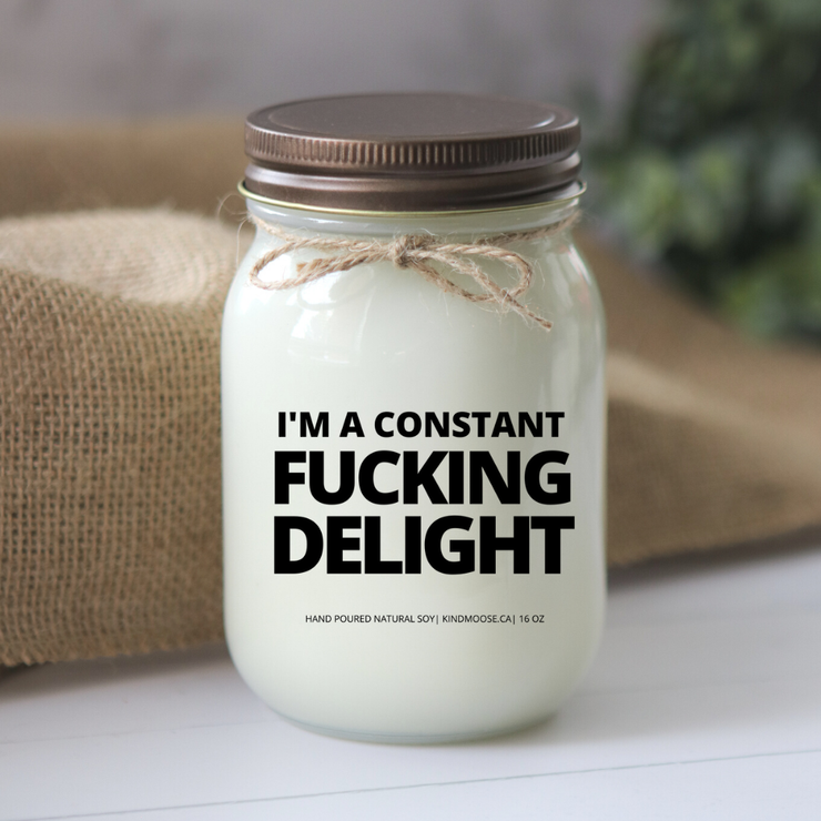 Saucy Moose 16 oz Candle Apple Pie / Distressed Bronze I'm A Constant F-ING Delight I'm A Constant Fucking Delight